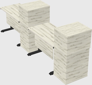 Dual motor electric desk w/cabinet
