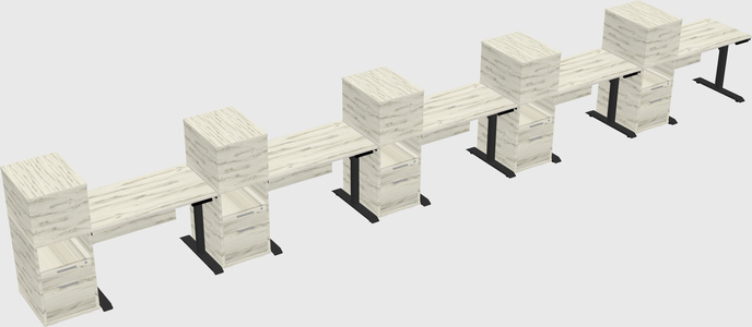 Dual motor electric desk w/cabinet