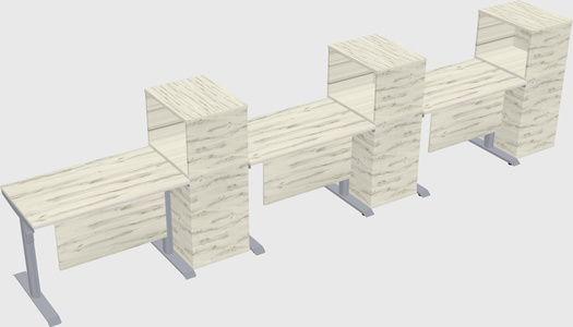 Dual motor electric desk w/cabinet