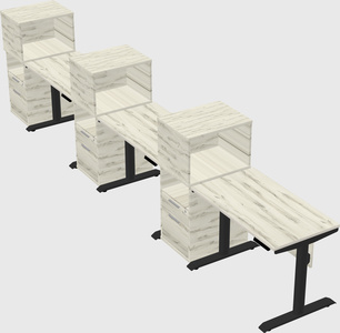 Dual motor electric desk w/cabinet