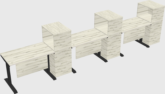 Dual motor electric desk w/cabinet