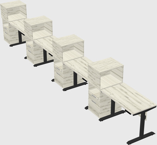 Dual motor electric desk w/cabinet
