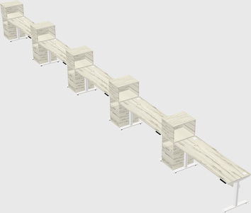 Dual motor electric desk w/cabinet