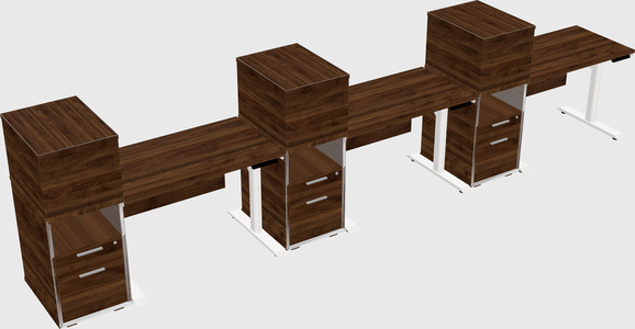 Dual Motor Electric Desk W/cabinet