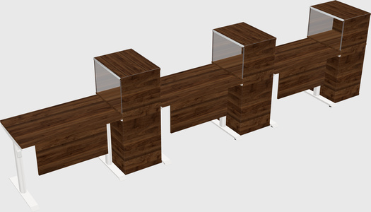 Dual motor electric desk w/cabinet