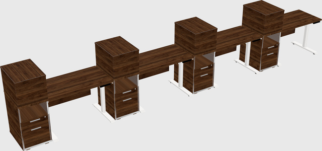 Dual Motor Electric Desk W/cabinet