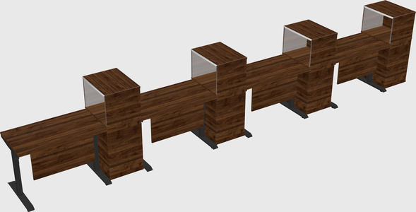 Dual motor electric desk w/cabinet