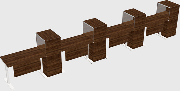Dual motor electric desk w/cabinet