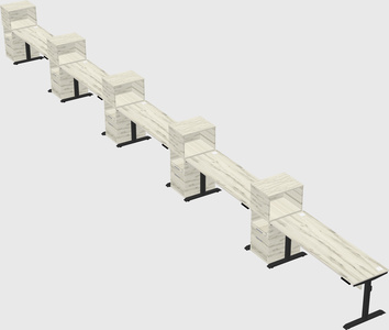 Dual motor electric desk w/cabinet