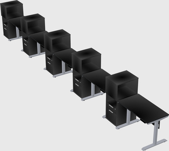 Dual motor electric desk w/cabinet