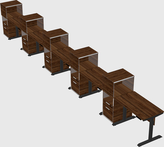 Dual motor electric desk w/cabinet