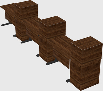 Dual motor electric desk w/cabinet