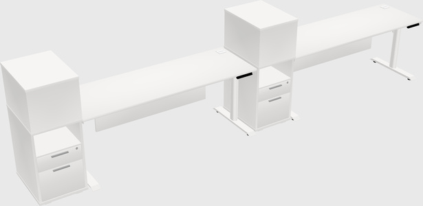 Dual motor electric desk w/cabinet