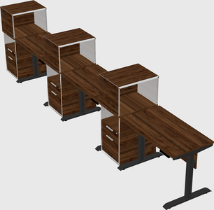 Dual motor electric desk w/cabinet