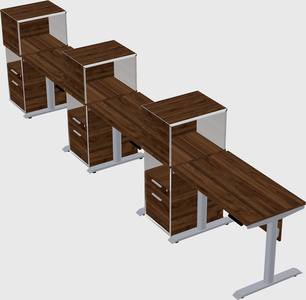 Dual motor electric desk w/cabinet