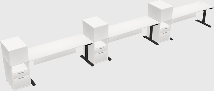 Dual Motor Electric Desk W/cabinet