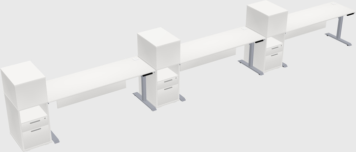 Dual Motor Electric Desk W/cabinet