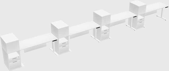 Dual motor electric desk w/cabinet