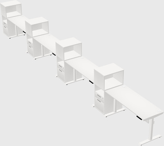 Dual motor electric desk w/cabinet
