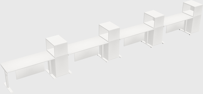 Dual motor electric desk w/cabinet