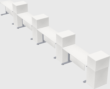 Dual motor electric desk w/cabinet