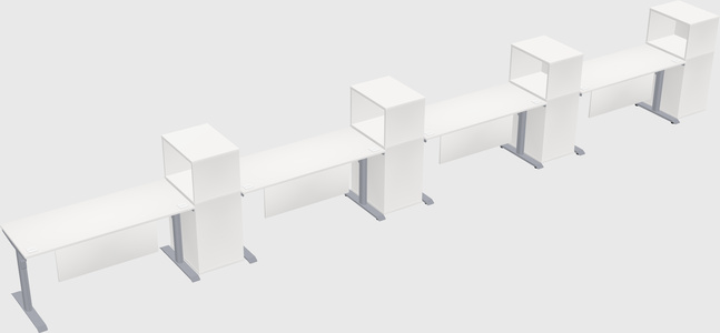 Dual motor electric desk w/cabinet