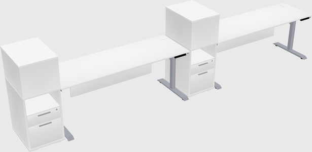 Dual Motor Electric Desk W/cabinet