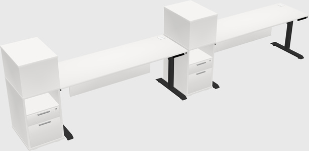 Dual Motor Electric Desk W/cabinet
