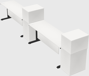 Dual motor electric desk w/cabinet