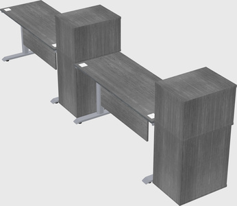 Dual motor electric desk w/cabinet