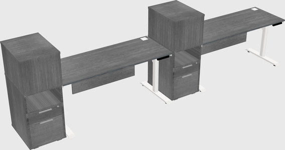 Dual Motor Electric Desk W/cabinet