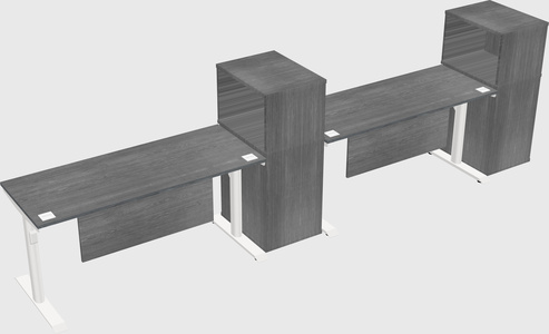 Dual motor electric desk w/cabinet