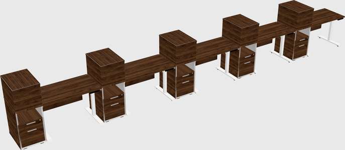 Dual Motor Electric Desk W/cabinet