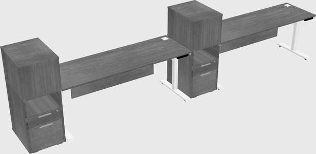 Dual motor electric desk w/cabinet