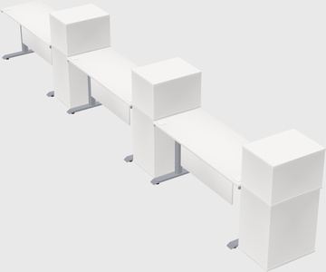 Dual motor electric desk w/cabinet