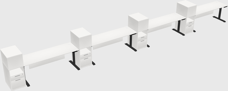 Dual Motor Electric Desk W/cabinet