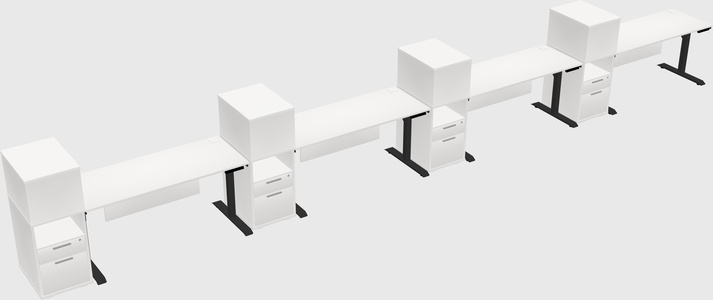 Dual motor electric desk w/cabinet