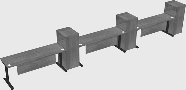 Dual motor electric desk w/cabinet