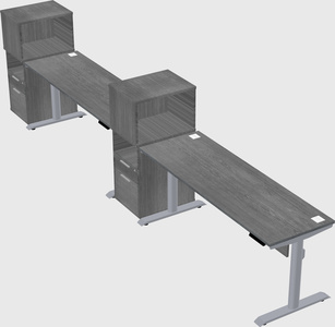 Dual motor electric desk w/cabinet
