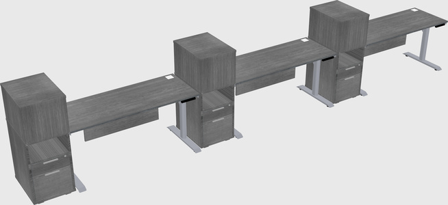 Dual motor electric desk w/cabinet
