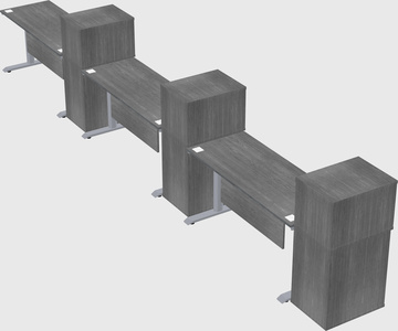 Dual motor electric desk w/cabinet