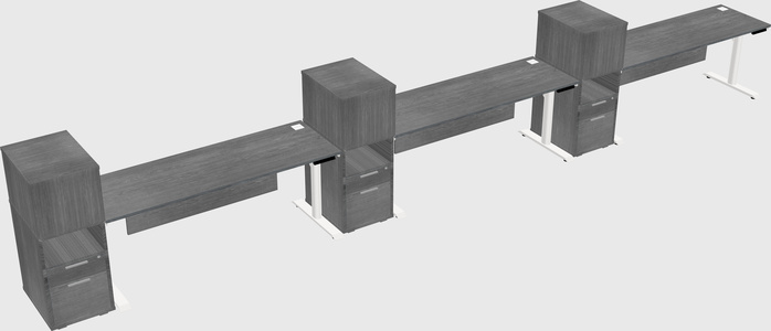 Dual motor electric desk w/cabinet