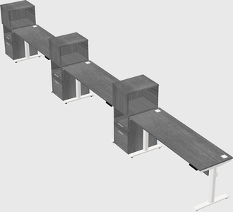 Dual motor electric desk w/cabinet