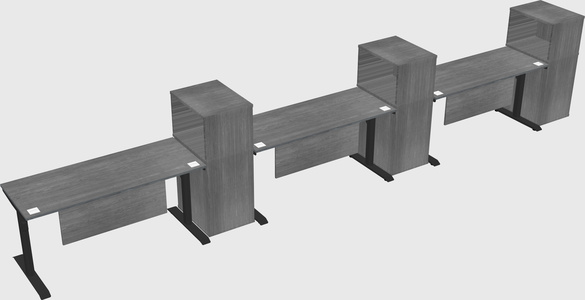 Dual motor electric desk w/cabinet