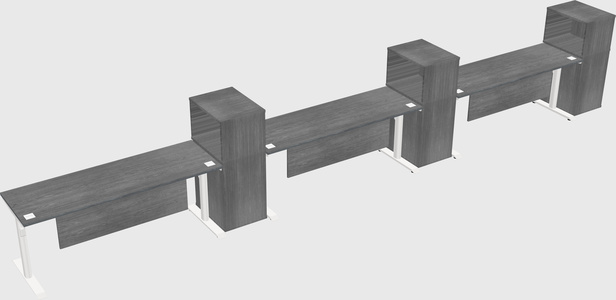 Dual motor electric desk w/cabinet