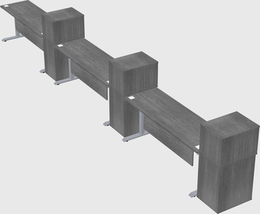Dual motor electric desk w/cabinet