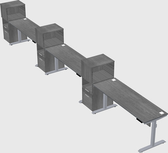 Dual motor electric desk w/cabinet