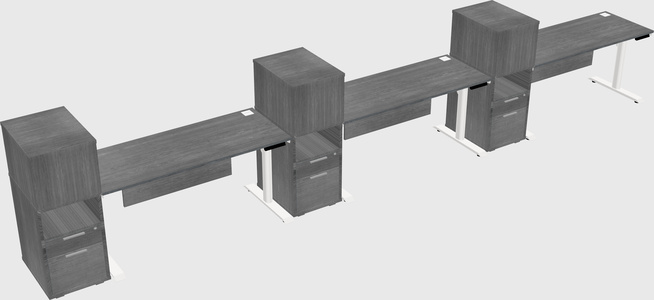 Dual Motor Electric Desk W/cabinet