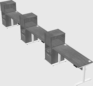 Dual motor electric desk w/cabinet