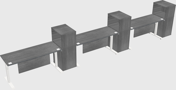 Dual motor electric desk w/cabinet